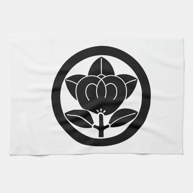 Mandarin orange in circle kitchen towel (Horizontal)