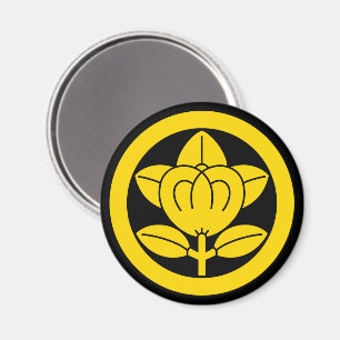 Mandarin orange in circle magnet