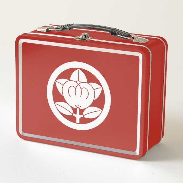 Mandarin orange in circle metal lunch box (Front)