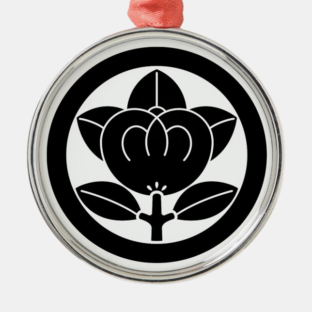 Mandarin orange in circle metal ornament (Front)