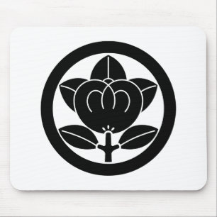 Mandarin orange in circle mouse pad