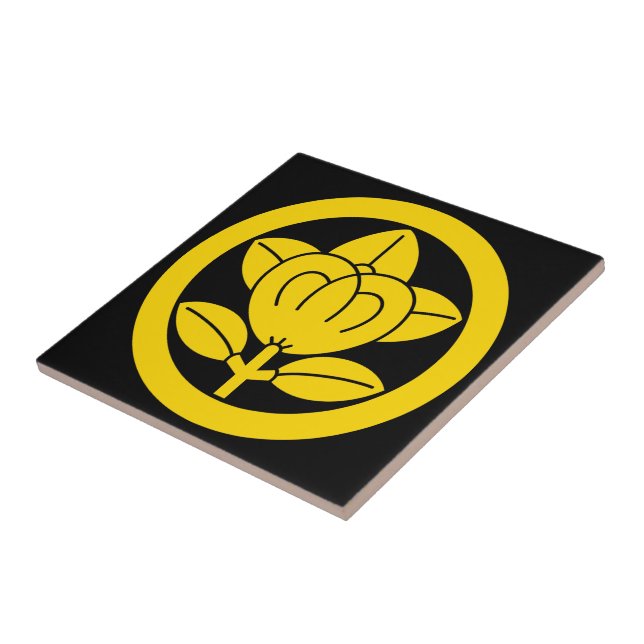 Mandarin orange in circle tile (Side)