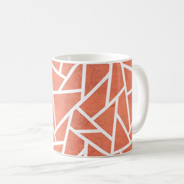 Mandarin orange mosaic pattern coffee mug (Front Right)
