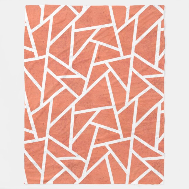 Mandarin orange mosaic pattern fleece blanket (Front)
