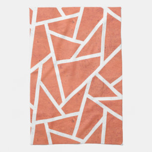 Mandarin orange mosaic pattern kitchen towel