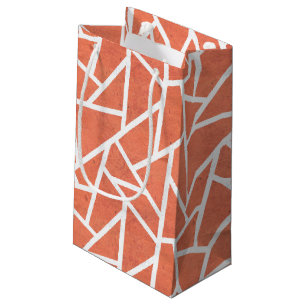 Mandarin orange mosaic pattern small gift bag