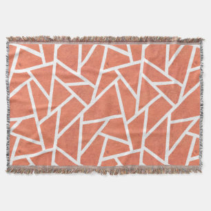 Mandarin orange mosaic pattern throw blanket
