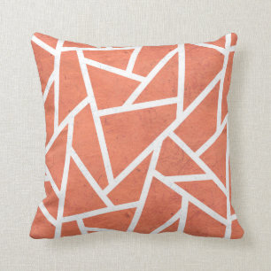 Mandarin orange mosaic pattern throw pillow