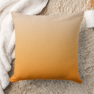 Mandarin Orange Ombre Subtle Lines Throw Pillow