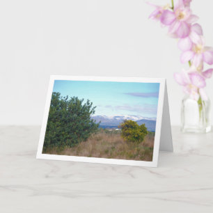 Mandarin Orange Tree and Snowy Mountains Card