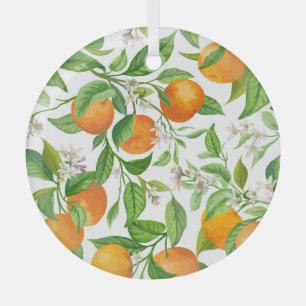 Mandarin: Tropical Colourful Pattern Glass Ornament