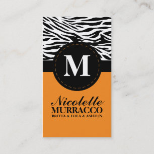 Mandarin Wild Zebra Print Mommy Calling Card /