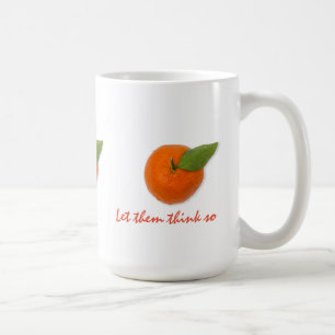 Mandarin with green leaf coffee mug