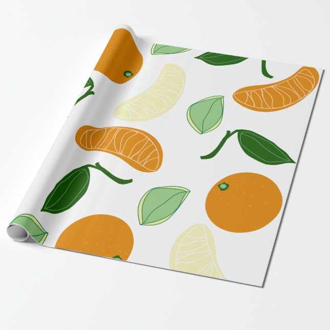 Mandarin Wrapping Paper (Unrolled)