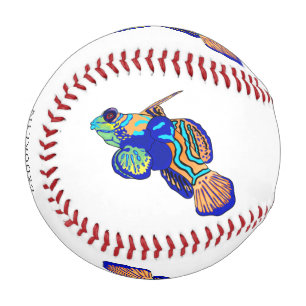 Mandarinfish cartoon illustration baseball