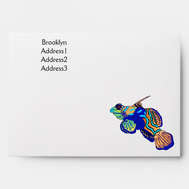 Mandarinfish cartoon illustration envelope (Front)