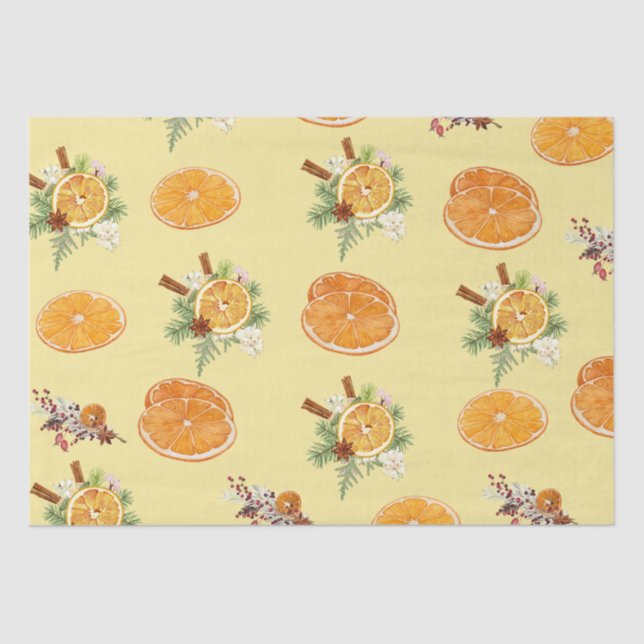 Mandarins Pattern Tissue Paper (Front)
