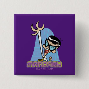 Mandark Character Name Graphic 2 Inch Square Button