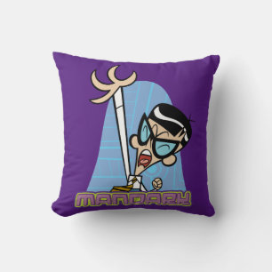 Mandark Character Name Graphic Throw Pillow