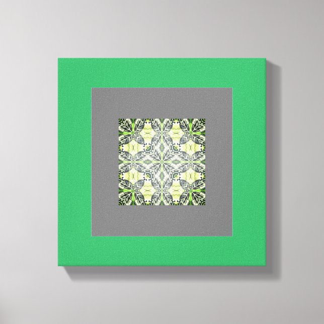 Mandela Abstract Original green and grey wall art  (Front)