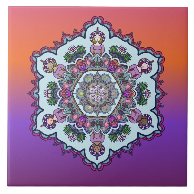 Mandela Design Ceramic Tile (Front)