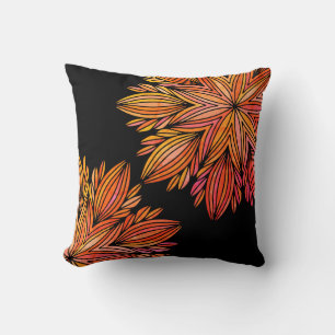 Mandela Orange Black Designer Throw Pillow