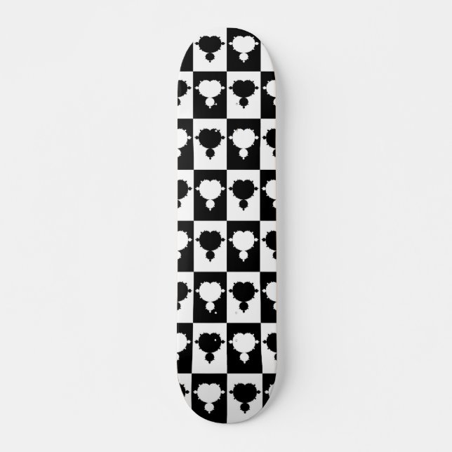 Mandelbrot Chess Board Skateboard (Front)