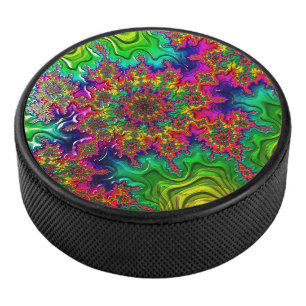 Mandelbrot Color Explosion Hockey Puck