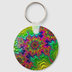 Mandelbrot Colour Explosion Key Ring