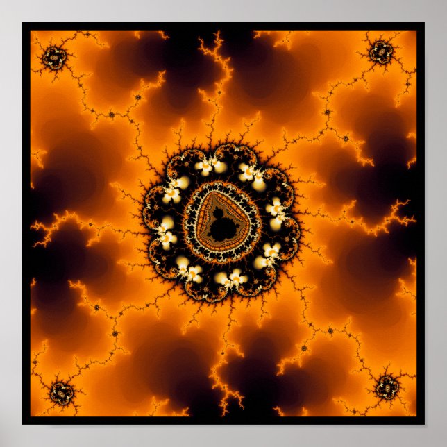 Mandelbrot Fire Fractal Poster (Front)