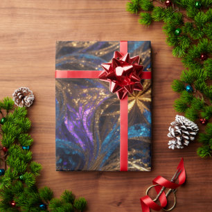 Mandelbrot Flowers Retro Colourful Personalized Pa Wrapping Paper