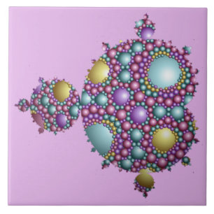  Mandelbrot Fractal Apollonian Sphere Pink Gold Tile