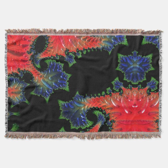 Mandelbrot Garden Throw Blanket (Front)