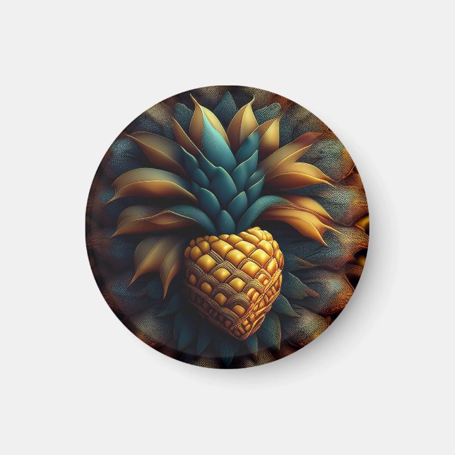 Mandelbrot Pineapple Fractal Magnet (Front)