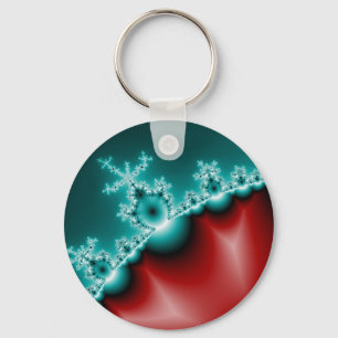 Mandelbrot Red Blue Fractal Keychain