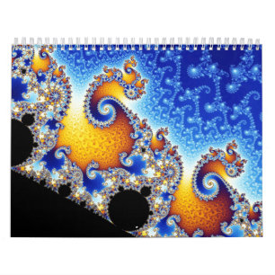Mandelbrot Set Satellite Double Spiral Fractal Calendar