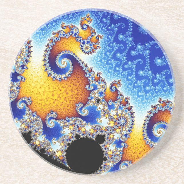 Mandelbrot Set Satellite Double Spiral Fractal Coaster (Front)