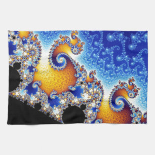 Mandelbrot Set Satellite Double Spiral Fractal Kitchen Towel