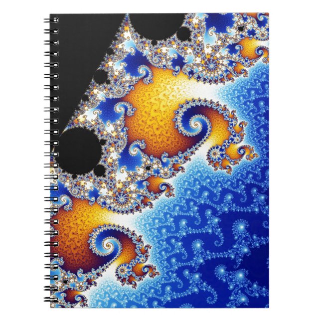 Mandelbrot Set Satellite Double Spiral Fractal Notebook (Front)