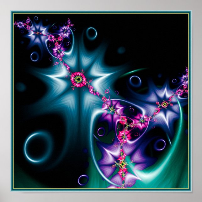 Mandelbrot Star Fractal Poster (Front)