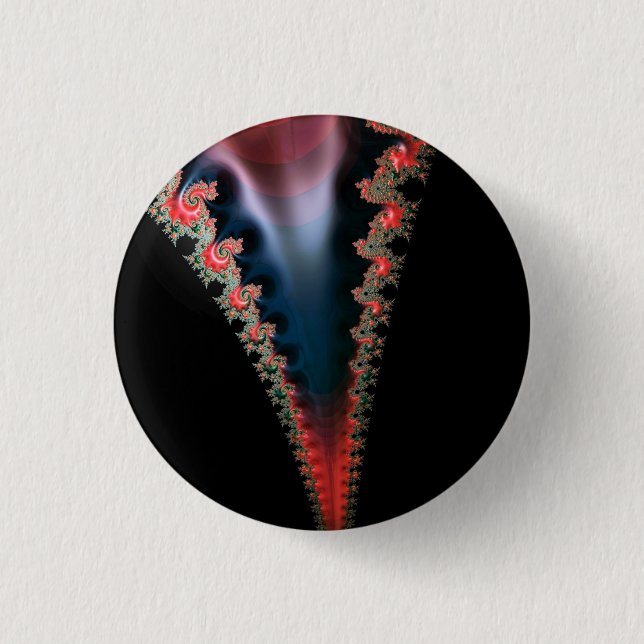 Mandelbrot Zip Badge 1 Inch Round Button (Front)
