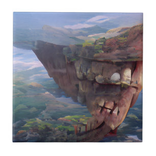 Mandible Mountain Cliffs Abstract Digital Art Tile