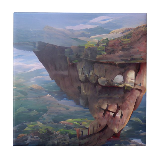 Mandible Mountain Cliffs Abstract Digital Art Tile (Front)