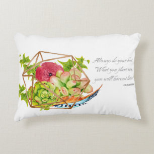 Mandino Quote Succulents Decorative Pillow