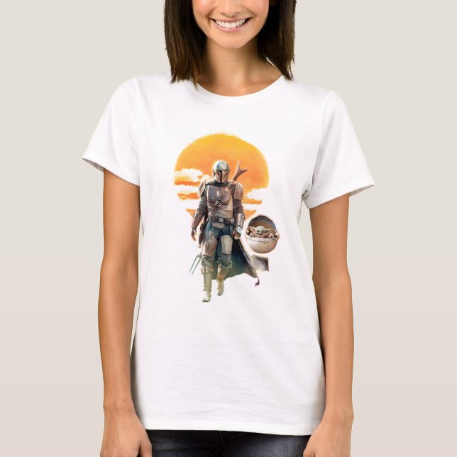 Mando and The Child | Sunset Walk T-Shirt (Front)