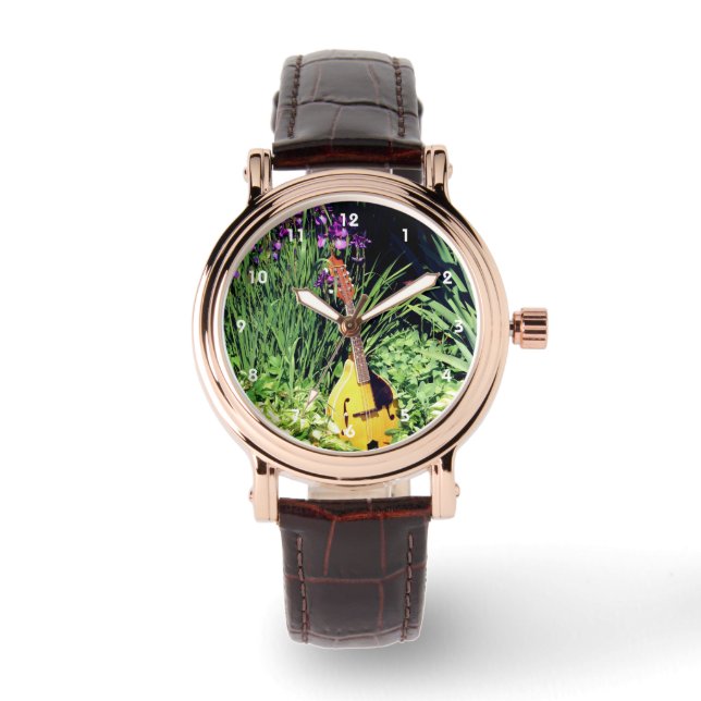 Mandolin And Iris Flower Garden    Watch (Front)