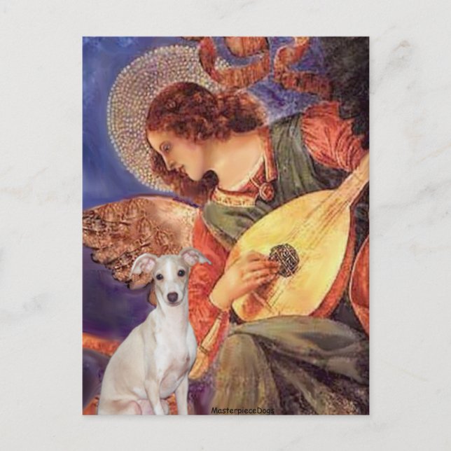 Mandolin Angel - -Italian Greyhound 7 Postcard (Front)