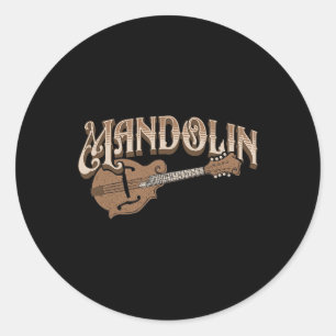 Mandolin Bluegrass Folk Music Mandolin Player Musi Classic Round Sticker