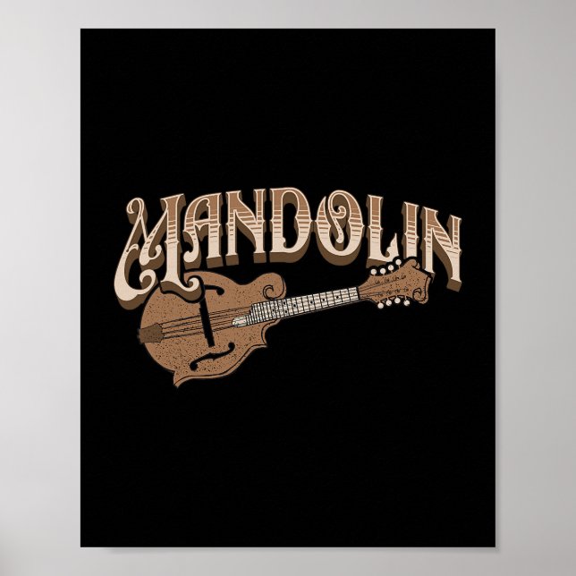 Mandolin Bluegrass Folk Music Mandolin Player Musi Poster (Front)