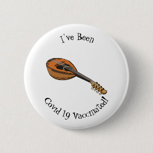 Mandolin cartoon illustration 2 inch round button